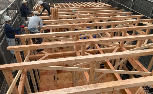 住宅の基礎工事の画像